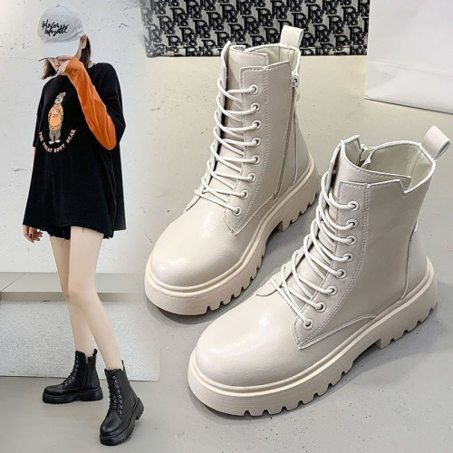 品牌特價2025秋冬新款馬丁靴厚底短靴子女款ins英倫風單靴女 品牌特價2025秋冬新款馬丁靴厚底短靴子女款ins英倫風單靴女