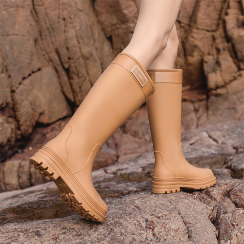 高筒雨鞋女款成人2026新款時尚雨靴防滑防水戶外水鞋厚底長筒膠鞋