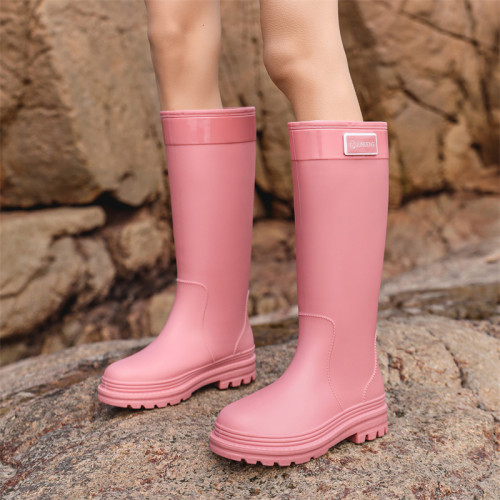 高筒雨鞋女款成人2026新款時尚雨靴防滑防水戶外水鞋厚底長筒膠鞋