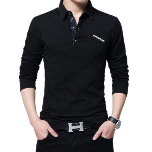 秋冬季長袖t恤男加絨加厚繙領加肥大號碼帶毛打底衫內搭小衫純棉T