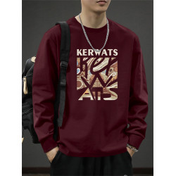 2026新款260克純棉長袖t恤男士春秋季圓領百搭衛衣潮牌寬鬆打底衫