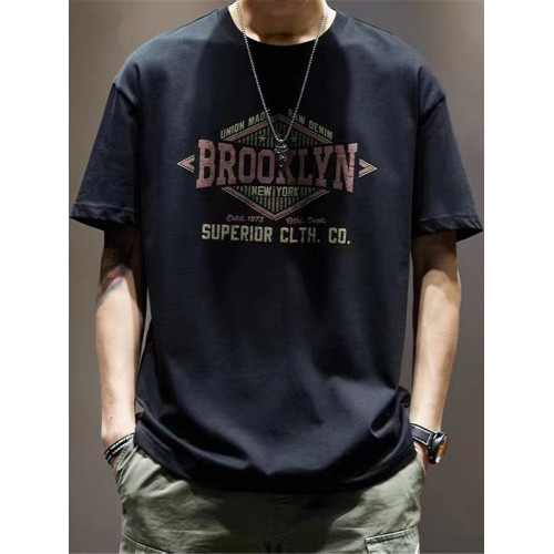 日系潮牌復古重磅100%純棉短袖T恤男寬鬆韓版夏季潮流ins半袖休閒