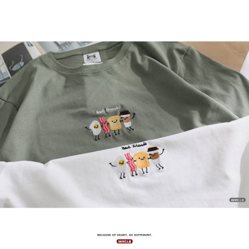 純棉港風復古ulzzang韓版t恤男短袖夏季bf風學生情侶上衣服潮男女