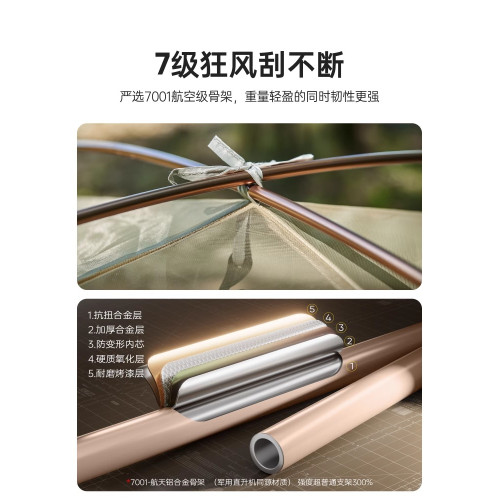 原始人帳篷戶外野營過夜防暴雨單人徒步輕量化可攜式防風鋁桿雙層