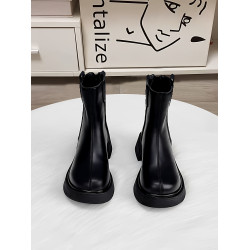 真皮厚底馬丁靴女2025秋冬新款英倫風ins潮切爾西大碼短靴女42碼