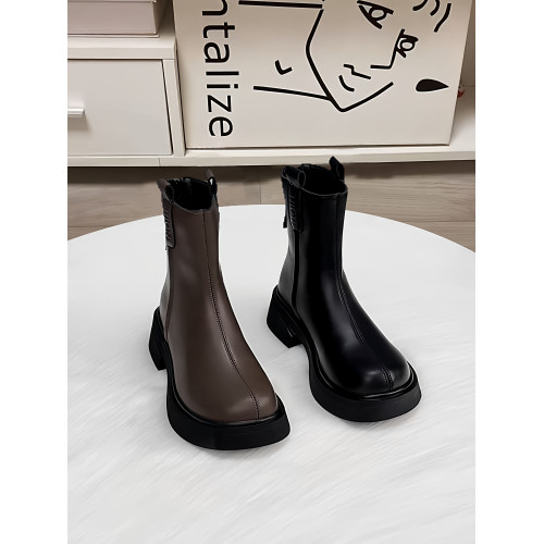 真皮厚底馬丁靴女2025秋冬新款英倫風ins潮切爾西大碼短靴女42碼