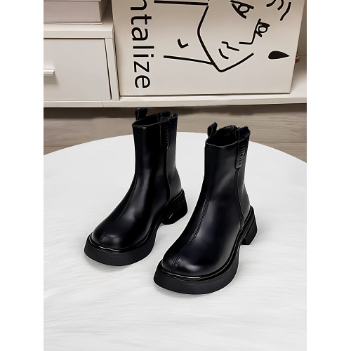 真皮厚底馬丁靴女2025秋冬新款英倫風ins潮切爾西大碼短靴女42碼