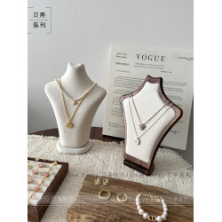 項鍊模特展示架棉麻面料人像模特脖子項鍊珠寶首飾櫥窗展示