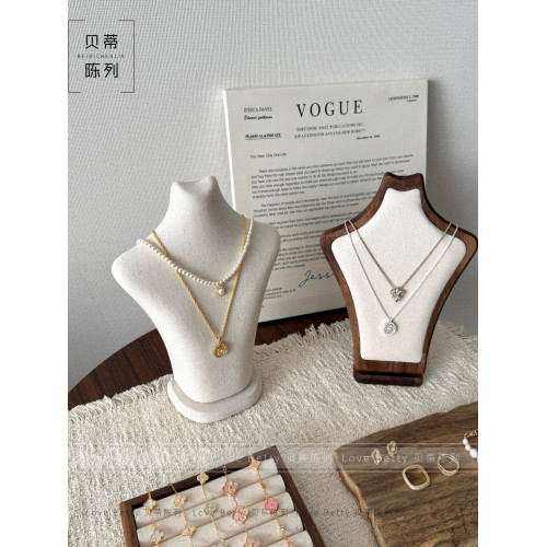 項鍊模特展示架棉麻面料人像模特脖子項鍊珠寶首飾櫥窗展示