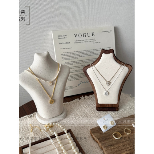 項鍊模特展示架棉麻面料人像模特脖子項鍊珠寶首飾櫥窗展示