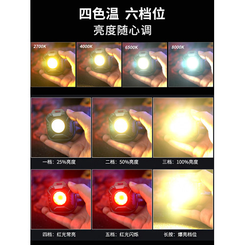 迷你可攜式戶外照明燈露營燈磁吸工作燈充電強光超亮手電筒氛圍燈