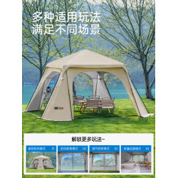 探險者穹頂黑膠天幕帳篷戶外2026新款露營裝備速開免搭車尾遮陽棚