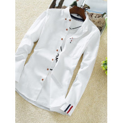 春季外套男士長袖格子襯衫白襯衣韓版潮流修身寸衫帥氣男裝上衣服