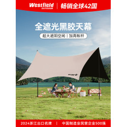 我飛黑膠天幕帳篷戶外露營全套防曬裝備防雨六角蝶形野營遮陽棚