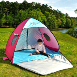 兒童春遊沙灘防曬小帳篷戶外可攜式折曡速開簡易海邊遮陽露營野餐