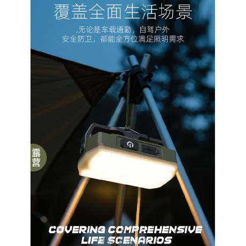 戶外露營燈卡片式磁吸工作燈帳篷燈氛圍燈野營照明燈充電超長續航