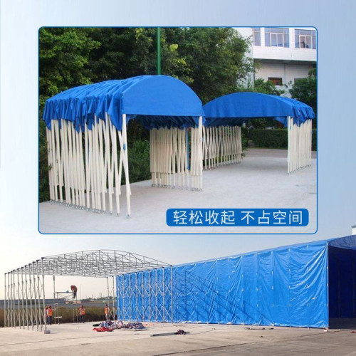 大型電動推拉棚倉庫廠房過道伸縮遮陽棚商務活動蓬雨棚移動推拉棚