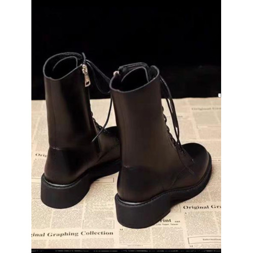 粗跟馬丁靴女2024春秋新款百搭網紅中筒靴英倫風瘦瘦靴單靴短靴子