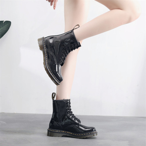 真皮1460八孔馬丁靴男女黑色漆皮英倫風2025年春新款小衆炸街短靴 真皮1460八孔馬丁靴男女黑色漆皮英倫風2025年春新款小衆炸街短靴