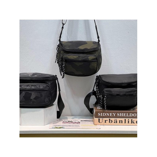 馬鞍包2025新款港風尼龍牛津布防水休閒百搭迷彩胸包單肩斜後後背包 馬鞍包2025新款港風尼龍牛津布防水休閒百搭迷彩胸包單肩斜後後背包