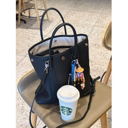 黑色真皮大容量托特包包女2026新款高級感通勤手提單肩斜背花園包