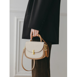 小衆設計包包女2026新款高級感復古撞色馬鞍包百搭手提單肩斜後後背包