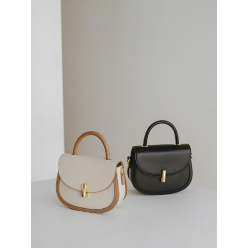 小衆設計包包女2026新款高級感復古撞色馬鞍包百搭手提單肩斜後後背包