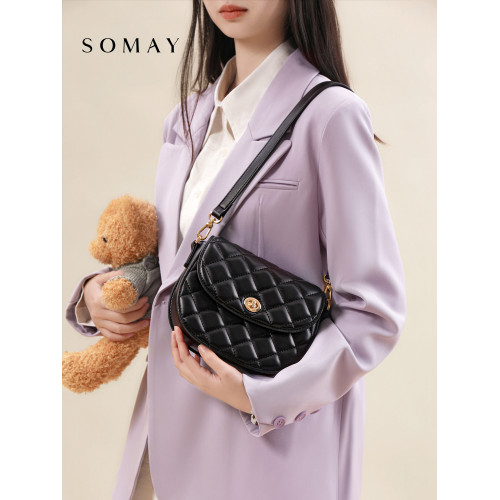 鏈條包包女士2026新款夏季百搭單肩斜後後背包女款小衆通勤馬鞍女包小