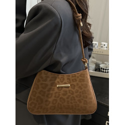 小衆復古豹紋包包女2025新款秋冬單肩包高級感百搭流行棕色腋下包