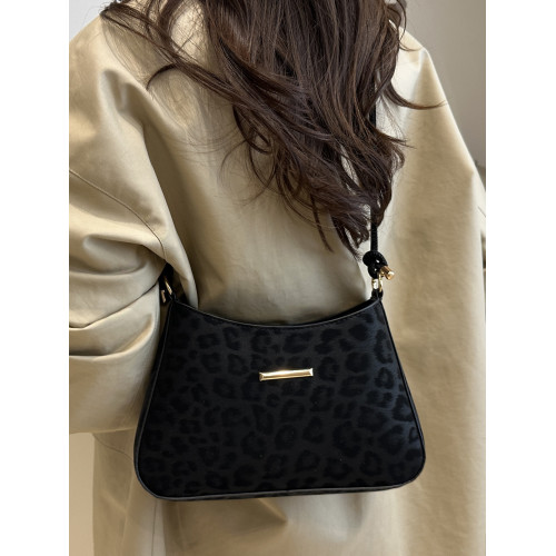 小衆復古豹紋包包女2025新款秋冬單肩包高級感百搭流行棕色腋下包