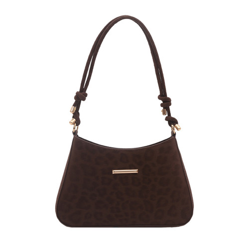 小衆復古豹紋包包女2025新款秋冬單肩包高級感百搭流行棕色腋下包