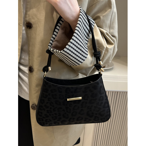 小衆復古豹紋包包女2025新款秋冬單肩包高級感百搭流行棕色腋下包