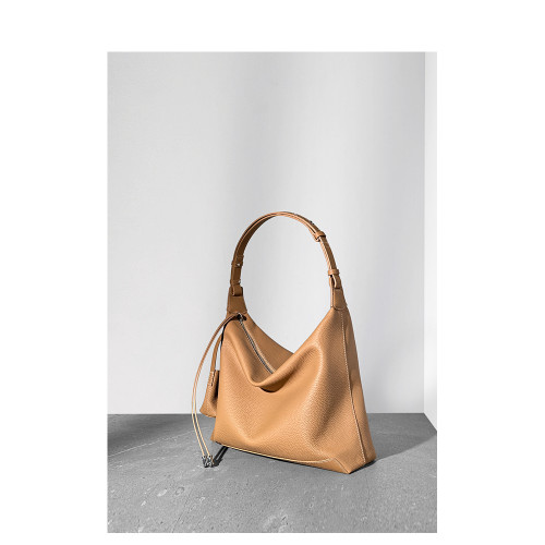 【AJ AOIRJ】小衆設計頭層牛皮單肩托特包休閒慵懶手提斜背水桶包