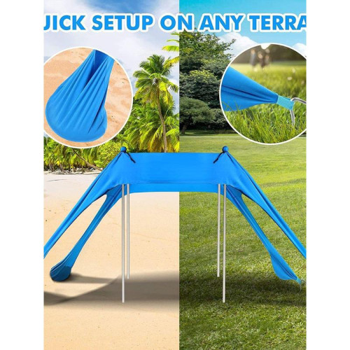 海邊沙灘帳篷天幕戶外露營用品裝備可折曡遮陽乘涼棚釣魚防曬