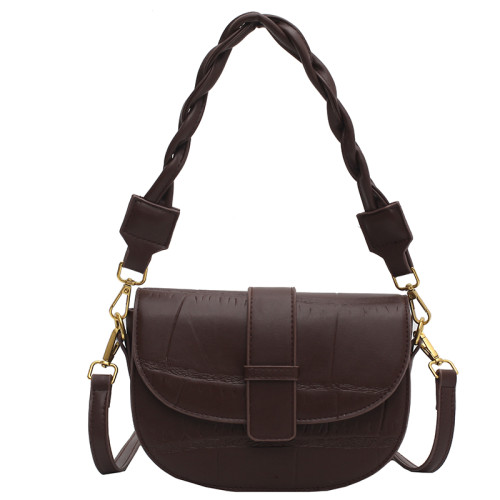 流行的小包包女2025春夏新款潮時尚單肩腋下包百搭斜背ins馬鞍包