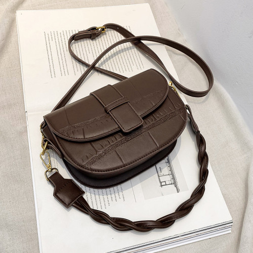 流行的小包包女2025春夏新款潮時尚單肩腋下包百搭斜背ins馬鞍包