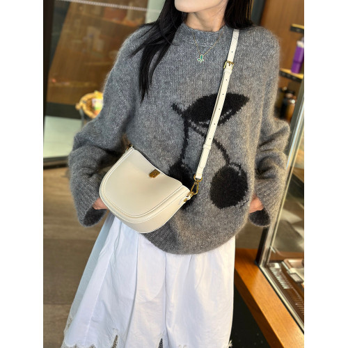 春季真皮小包包女2024新款時尚簡約洋氣單肩斜後後背包休閒百搭馬鞍包