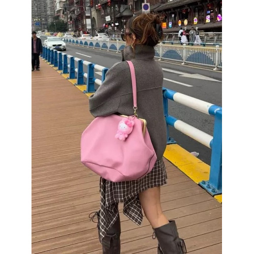 輕奢小衆設計時尚晚宴包大容量 吻鎖包大號口金夾子手拎包女百搭