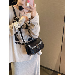 輕奢小香風菱格鏈條腋下包包女2025新款時尚百搭單肩斜後後背包手提包