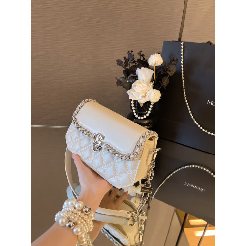 輕奢小香風菱格鏈條腋下包包女2025新款時尚百搭單肩斜後後背包手提包