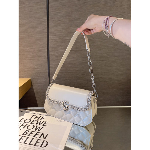 輕奢小香風菱格鏈條腋下包包女2025新款時尚百搭單肩斜後後背包手提包