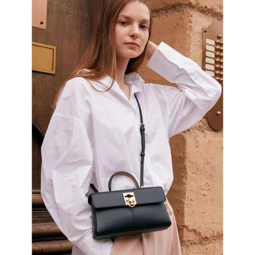 2025新款CAF真皮小方包女高級感UNE通勤百搭公文包經典斜背手提包