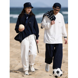 Bellken 重磅300G日系簡約純色圓領衫男女內搭復古潮流長袖口袋T