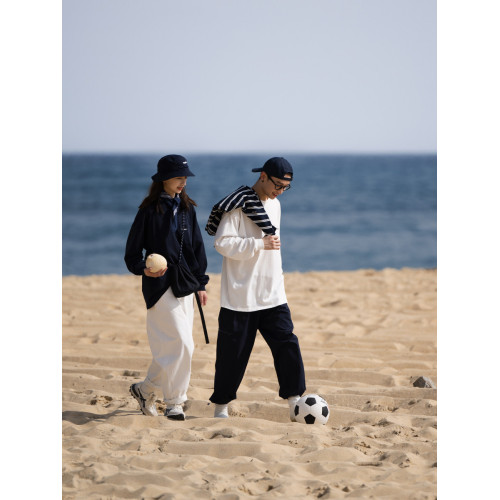 Bellken 重磅300G日系簡約純色圓領衫男女內搭復古潮流長袖口袋T