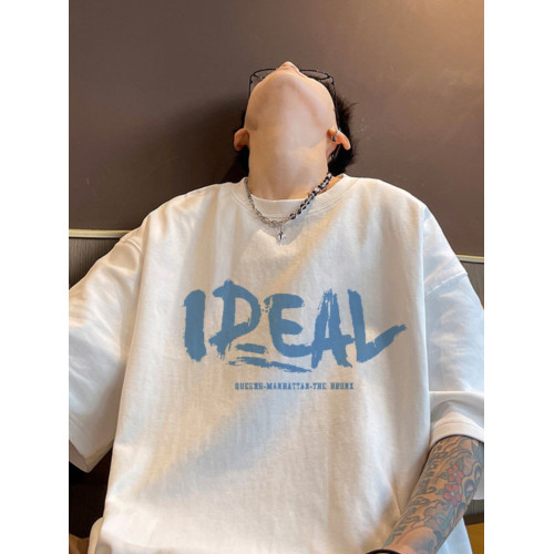 100%純棉重磅200-300斤短袖寬鬆大碼男裝t恤ins潮牌潮流夏季上衣