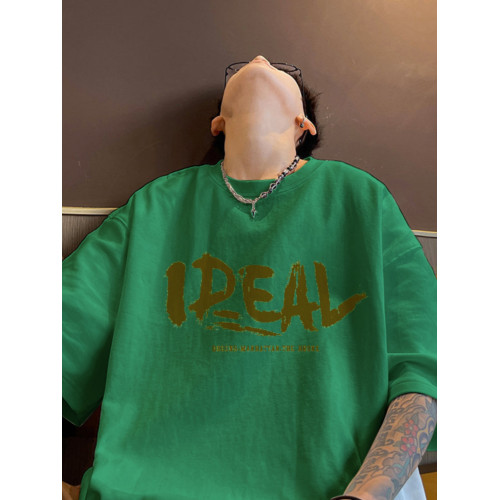 100%純棉重磅200-300斤短袖寬鬆大碼男裝t恤ins潮牌潮流夏季上衣