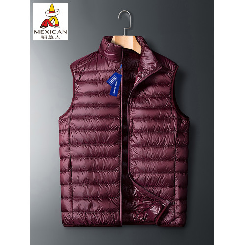 稻草人輕薄羽絨馬甲男春秋冬保暖休閒潮牌青年坎肩背心白鴨絨馬夾