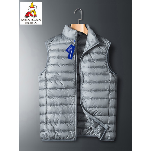 稻草人輕薄羽絨馬甲男春秋冬保暖休閒潮牌青年坎肩背心白鴨絨馬夾