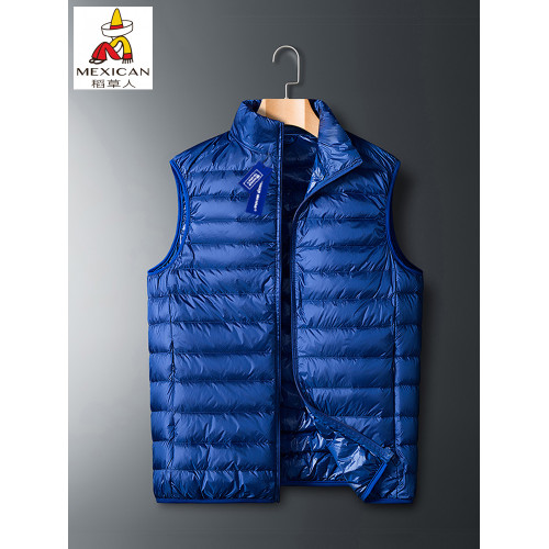 稻草人輕薄羽絨馬甲男春秋冬保暖休閒潮牌青年坎肩背心白鴨絨馬夾