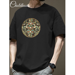 美式國潮印花短袖T恤男士夏季新款重磅純棉休閒寬鬆圓領半袖上衣